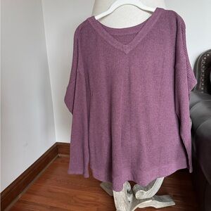 J. Jill Purple V-Neck Sweater